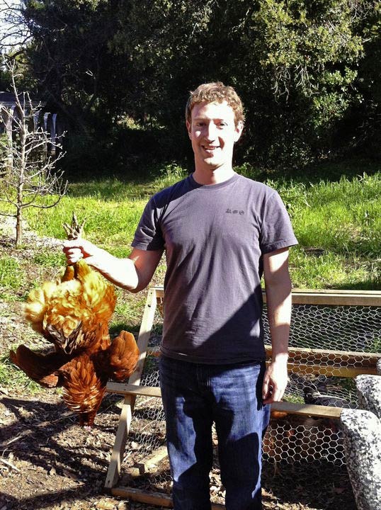 (reportedly) Mark Zuckerberg holding a dead chicken