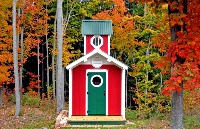 Schoolhouse shed designed and built by Kevin Pezzi